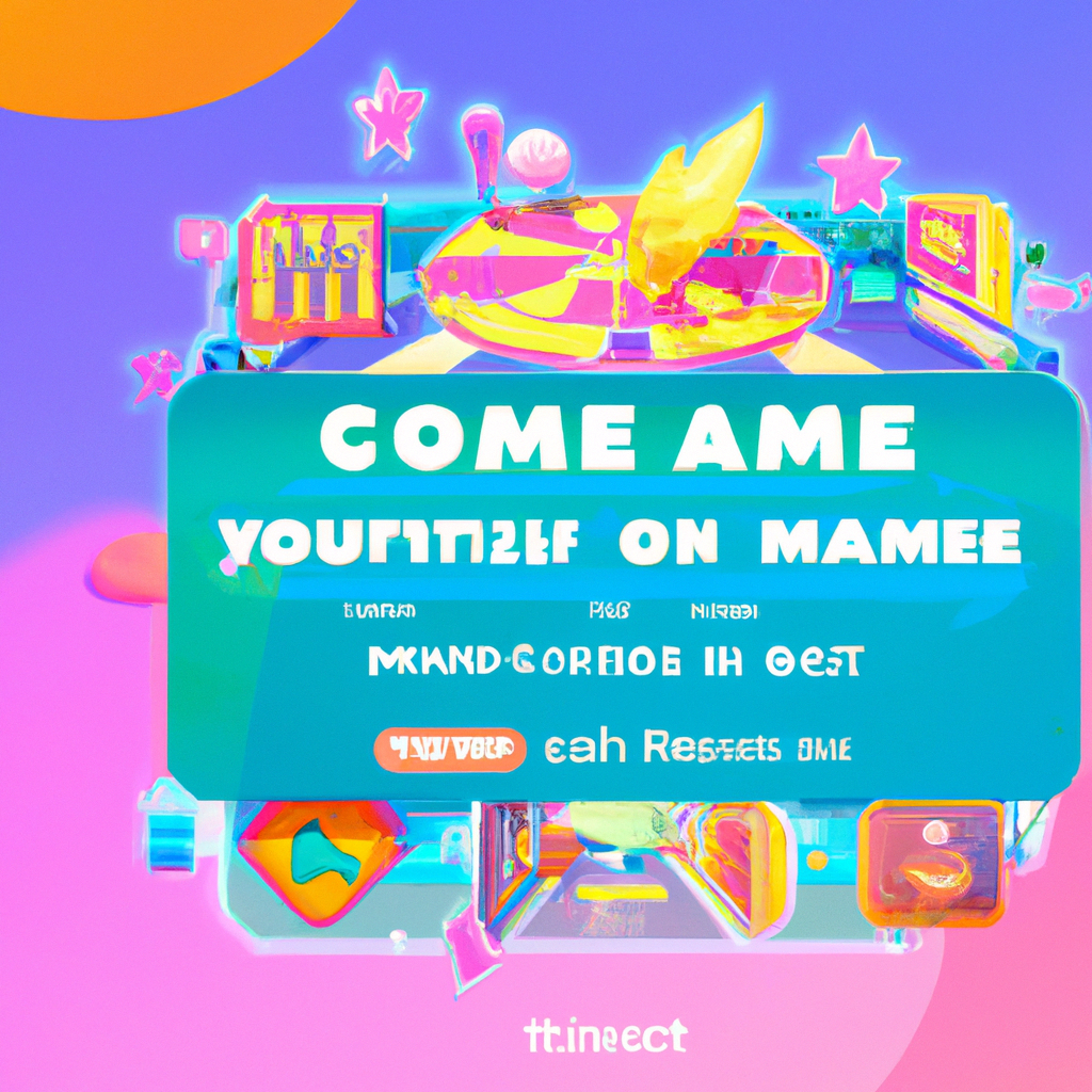 Colorful arcade scene with avatars and HUD